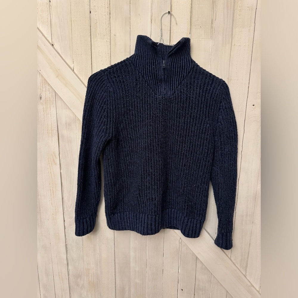 Cat & Jack Quarter Zip Sweater - Dark Blue - Youth Lg 12/14 Size